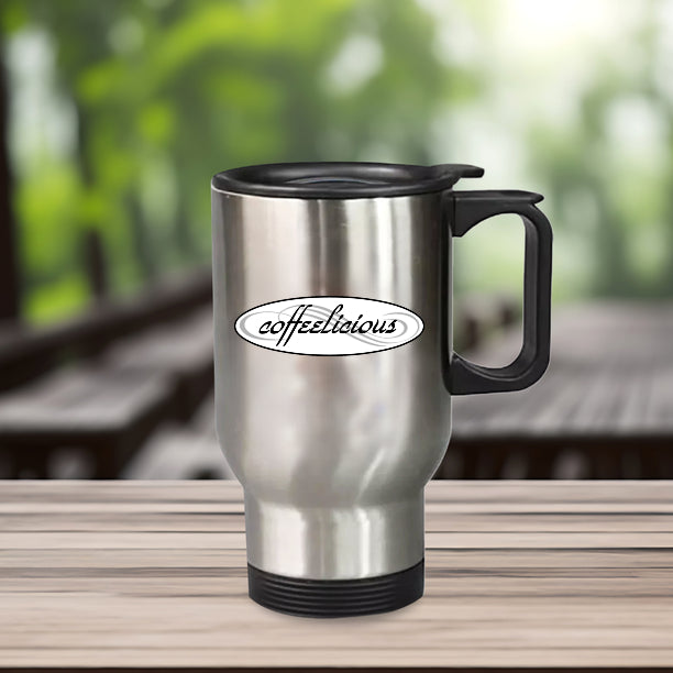 Coffeelicious Stainless Steel Travel Mug with Handle